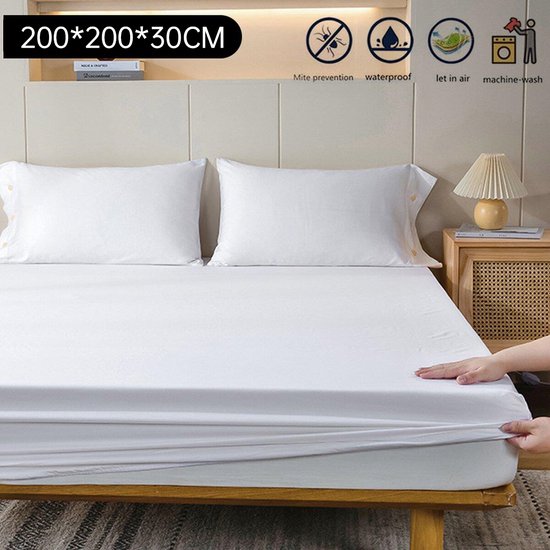 Waterdichte ademende antibacterieel matrashoes 200x200 cm wi