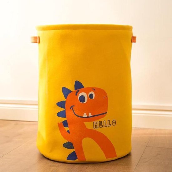 Opvouwbare wasmand - dinosaurus - geel 35x45cm