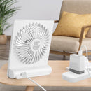 Stijlvolle en handige oplaadbare miniventilator - 3 instelbare snelheden-USB opladerbaar-wit -152x42x185mm