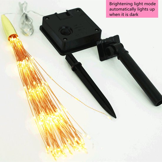Unikorf Zonne-energie Vuurwerk 200LED Lichtslinger, warm wit