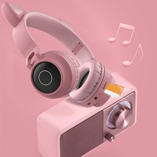 Draadloze Bluetooth Over-Ear Koptelefoon voor Kinderen - Roz