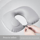 TDR U-vormig Nekkussen - Zelfopblaasbaar Reiskussen - Grijs