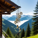 Zonne-maanwindgong met ronde buis Zon, maan en sterwindgong