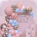 Unikorf 124-delige Ballonnenset | Boog & roze/grijs decor