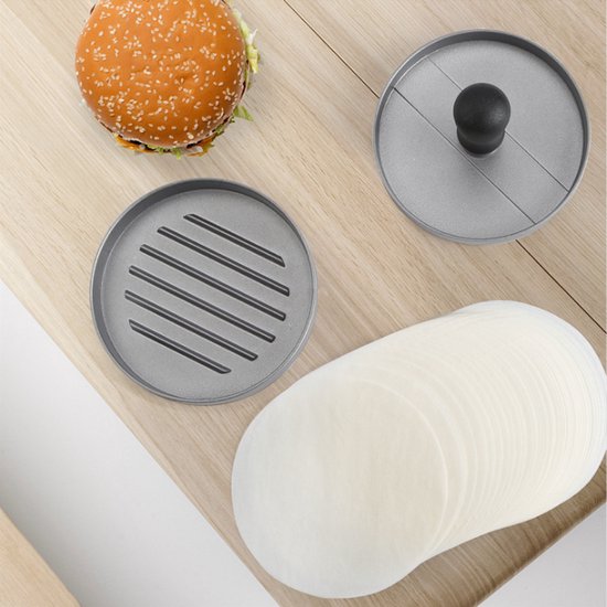Hamburgerpers met Antiaanbaklaag + 100 waxpapiertjes