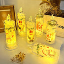 6-delige kerstdecoratie LED-kaarsenset - Sneeuwman & Kerstman motieven- Kerstcadeau - 6,5*18,5cm