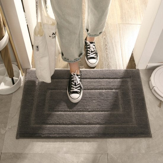Absorberende Badmat Deurmat - Verdikt & Antislip - Grijs 40x60cm | Luxe Huishoudtapijt voor Badkamer & Hal