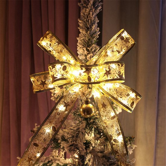 LED Kerstboom Licht Lint- 5 Meter 50 LED Lichtjes-werkt op batterij-kerstdecoratie-warm wit Licht-goud