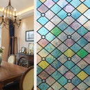 Milieuvriendelijke PVC Glasfolie - Kleurrijk Ruitjespatroon