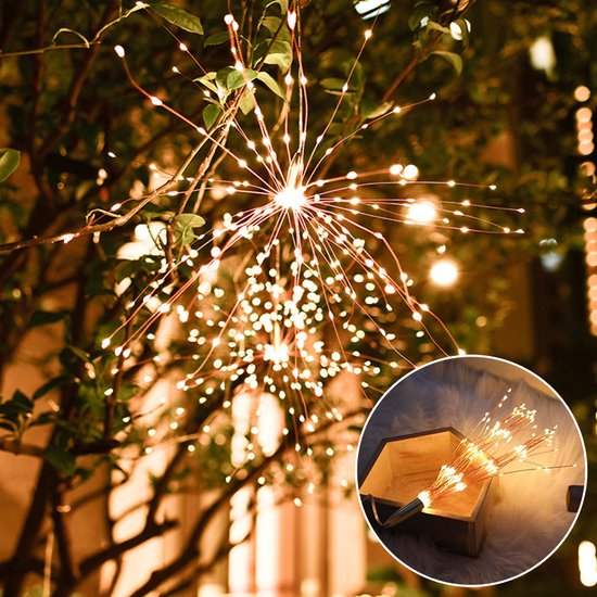 Unikorf Zonne-energie Vuurwerk 200LED Lichtslinger, warm wit