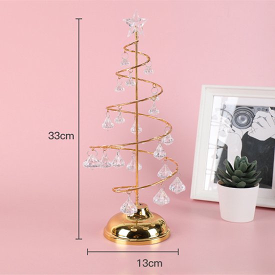 led kerstverlichting -tafellamp- kerstboom vorm lamp werkt op batterij -kerstversiering-gouden warm licht