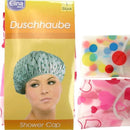 Elina Jean products stevige kunststof ruime douchemuts met elastiek en leuke bedrukking om je haar droog te houden