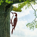 Realistische Metalen Specht Boomhanger - Tuindecoratie Zwart