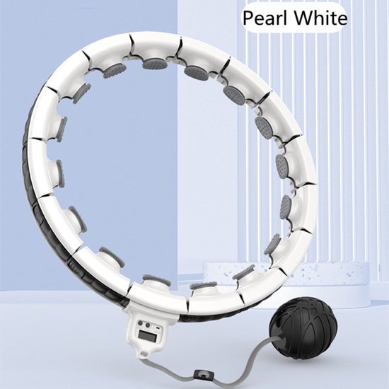 Verstelbare Fitness Hoelahoep - Hoelahoep - weighted hula hoop - Volwassenen Hoelahoeps - Wit - 2 kg