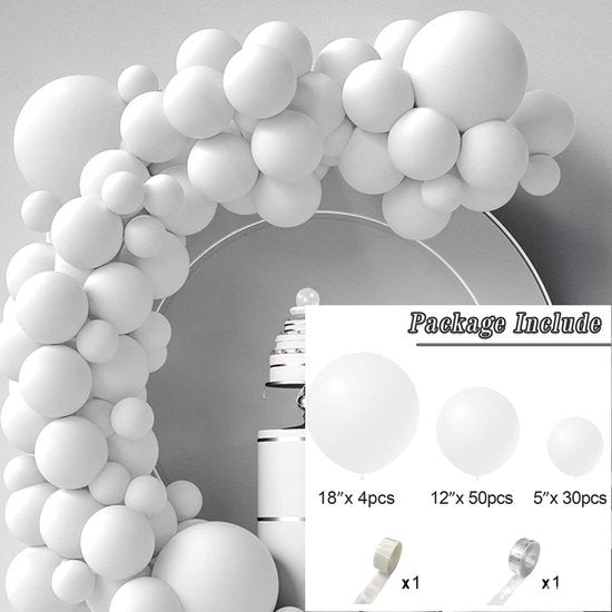 86-delige Macaron Ballonnenset -Ballonnenboog- Feest/ Party-Verjaardag-jubileum-Decoratie-wit