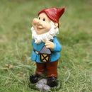 Tuinkabouterbeeld met Lantaarn - Tuindecoratie 9x8x20cm