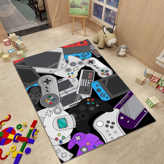 Gaming Tapijt 100x150cm - Game Console Design - Ideaal voor de Gamekamer, Kinderkamer & Woonkamer