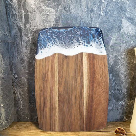Multifunctionele Luxe Snij- & Serveerplank met Blauwe Golf 35 * 24,8 cm