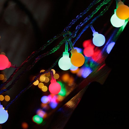 Tuinverlichting zonne-energie 12m 100 LED bollen multicolor