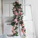2 Stuks Rozen Slinger Kunstbloemen slinger Balkon decoratie Zomerbloem- 2meter Klimroos licht roze -Bruiloft Decoratie – Trouwen -Trouwdag bloemen