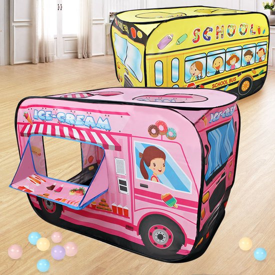 Kinder auto tent opvouwbare speelhuis tent ijswagen 112x70x7