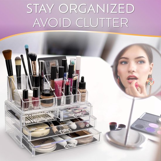Make-up Organizer - Cosmetica- en Sieradenopslag - 4 Laden - Transparant - Acryl