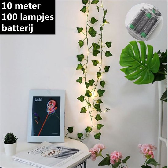 led licht string led lichtsnoer esdoornblad wijnstok licht 10meter 100 lampjes-wekt op batterij