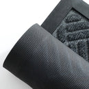 Geruit antislip deurmat droogloopmat 60x90 cm donkergrijs