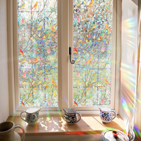 PVC glasfolie 40x100 cm - Zelfklevend, Vogelpatroon, Privacy
