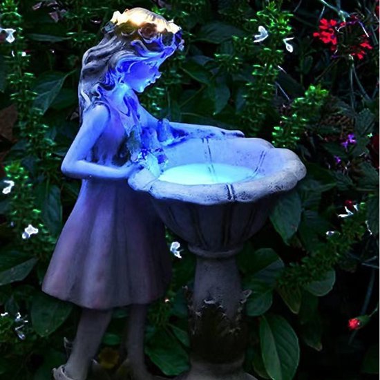 Bloemenelfje Tuinbeeld - Zonne-energie Lamp 17x12x29 cm