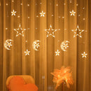 LED Lichtgordijn – Maan & Ster – Ramadan Decoratie – 3,5m – 120 LED – Extra Warm Wit – Binnenverlichting – IP44