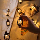 Verlicht uw Avonturen-Kampeer-LED-sfeerverlichting in Olielampvorm - 3 Meter 20 Lampjes-Batterij + USB-model voor Dubbel Gebruik-zwart