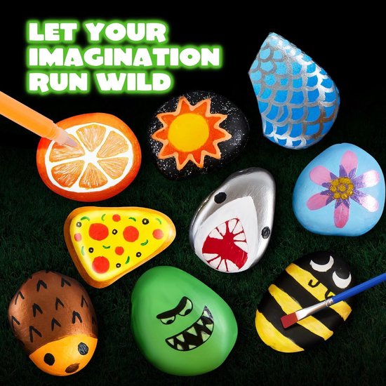 Glow-in-the-Dark Stenen Schilderset voor Kinderen