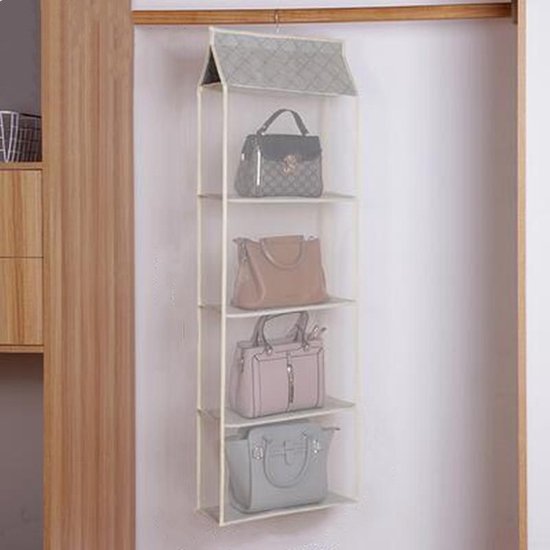 TDR - Hangende Garderobe Organizer - Opbergruimte - 4 Lagen  - beige