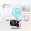 TDR - Draagbare Ventilator - oplaadbaar met USB - kan mobiel op voet plaatsen - perfect voor op op reis, buiten met warm weer - Blauw