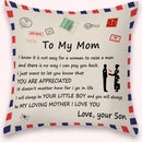 TDR - Sierkussensloop - 45x45 cm  - leuk als cadeau voor zoon naar moeder -  leuk voor moederdag - "To my mom"