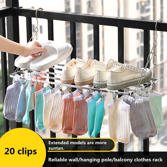 Merkloos Hangend RVS Droogrek 60cm 20 knijpers