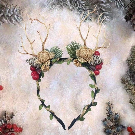 Prachtige Handgemaakte kerst Haarband met dennenappels- en B