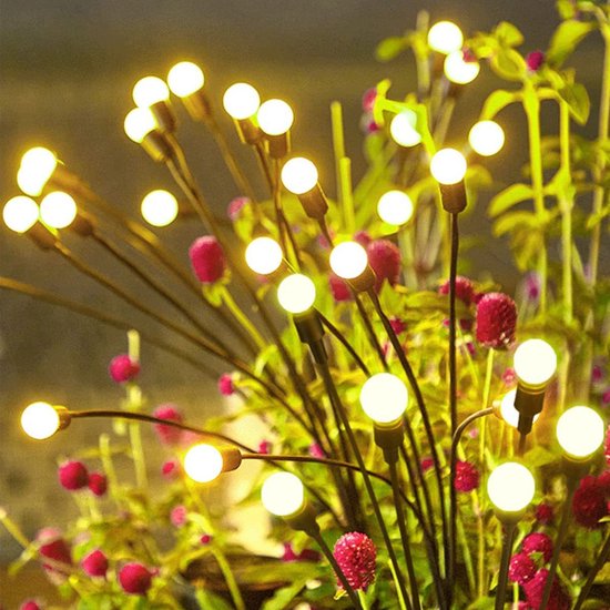 Verlicht Je Tuin met Stijl-LED-tuinlamp op zonne energie vuurvlieg 10 lichts-warm licht-74 cm Hoog