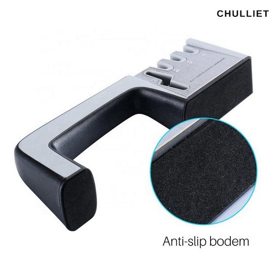 4 in 1 Messenslijper – Messen en scharen slijpen met 4 level slijpers – Simpel en snel in gebruik met vlijmscherp resultaat zonder slijpsteen – Kunststof – Zwart