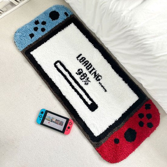 Uniek game thema Vloerkleed - Verrijk Je Interieur met Gamerspassie -Antislip, Comfortabel & Duurzaam-Rood en blauw 50*120cm