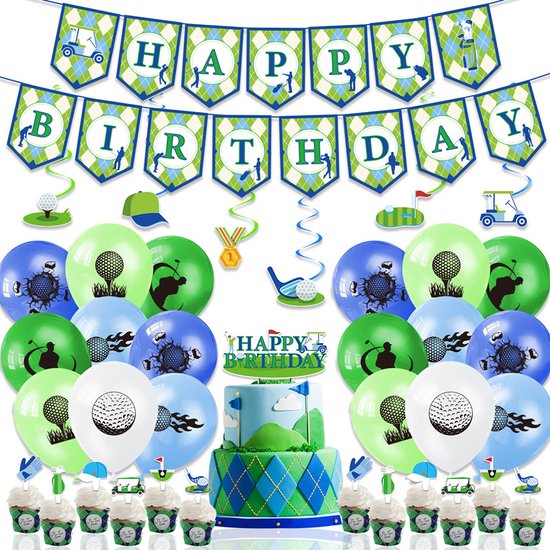 34-Delige Golfthema Feestdecoratieset voor het Ultieme Golffestijn