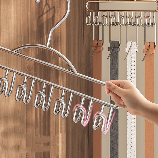 3x Ruimtebesparende Roestvrijstalen Kledinghangers met 8 Hak