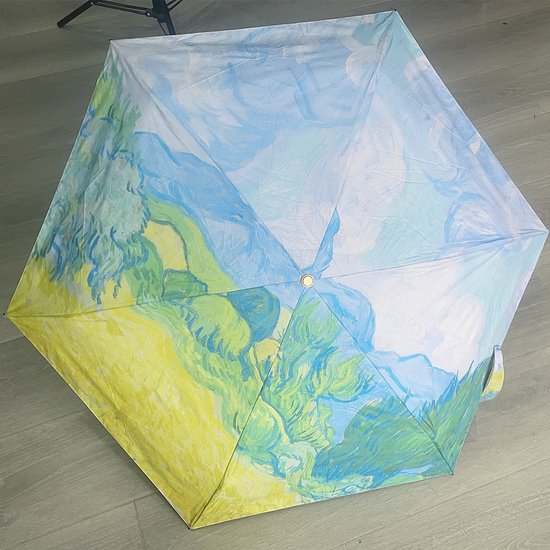 Opvouwbare Paraplu met Van Gogh Schilderij - Korenveld met Cipressen-Zonbescherming Anti-Uv UPF50 + -Windproof - Compact en Draagbaar - Lichtgewicht - Duurzaam Ø102cm