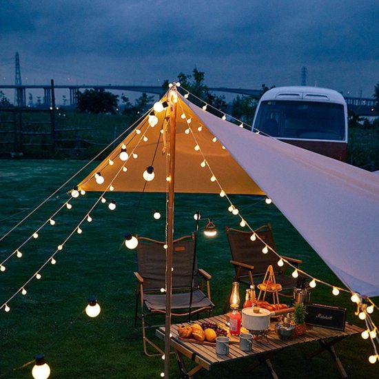 LED bal lichtsnoer warm wit 12m 100 lichtjes bal USB 8 funct