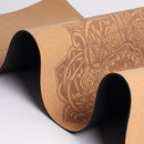 Eco-vriendelijke Mandala Yoga Mat - 183x66x0.5cm, Kurk & TPE, Incl. Tas