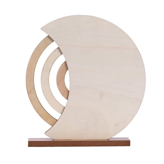 Houten Maanvormige Draaikalender - Home Sweet Home Design