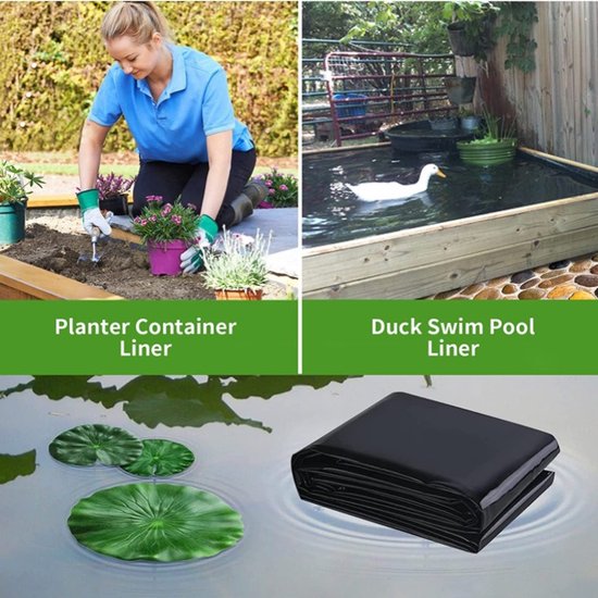 Extra dikke PE-folie zwart 2.1x3m - scheurvast, waterdicht