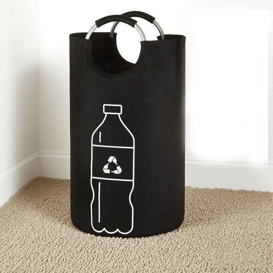 Zwarte Oxford doek ring handvat bedrukte fles 90L met handvat 38*79CM volledige ring handvat