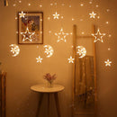 LED Lichtgordijn – Maan & Ster – Ramadan Decoratie – 3,5m – 120 LED – Extra Warm Wit – Binnenverlichting – IP44